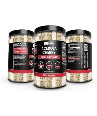 Pure Original Acerola Cherry 730 Capsules | Lab Verified | No Fillers | 730 Count - Buy Online on GoSupps.com