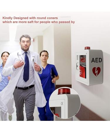 Qianmei AED Cabinet - Wall-Mounted Defibrillator Storage for Home Office & Hospital | Durable 1.2mm Steel with Transparent Window - Buy Online on GoSupps.com