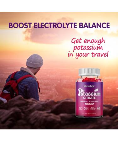 duwhot Potassium Citrate 1000mg Gummies Potassium Supplement for Adults Women & Men Support Leg Cramps & Muscle Health 60 Chewables - Buy Online on GoSupps.com