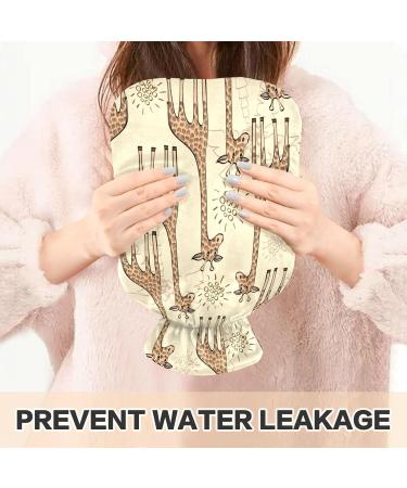 Hot Water Bottle with Giraffe Cover - 2L Large Pain Relief & Hot/Cold Compress - Eco-Friendly - Buy Online on GoSupps.com