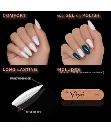 By Vixi 600 Medium Almond Nails - Full Cover 10 Sizes Includes Preparation File | Opak Express for Professionals & Home Use - Buy Online on GoSupps.com