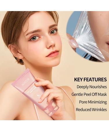 Collagen Night Wrapping Mask with Jelly Brush - Hydrating Peel-Off Facial Mask for Firmer Skin Reduces Sagging & Dullness - Natural Ingredients - Korean Skin Care - Buy Online on GoSupps.com