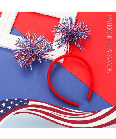 Catery 4th of July Glitter Star Patriotic Head Bopper Headband | Independence Day Tassel Hoop Party Accessories - Buy Online on GoSupps.com