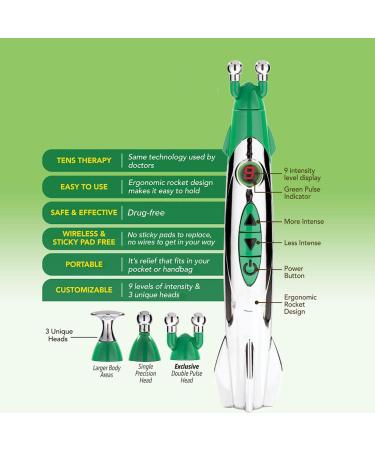 Hempvana Rocket Pain Relief Pen | Wireless TENS Therapy Stimulator | Portable Muscle Stimulator | As Seen On TV | 9 Intensity Settings - Buy Online on GoSupps.com