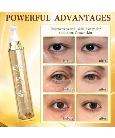 6% Caffeine Eye Cream and Eye Serum for Dark Circles and Puffiness with 360 Eye Roller Ball Reduces Fine Lines and Wrinkles - Buy Online on GoSupps.com