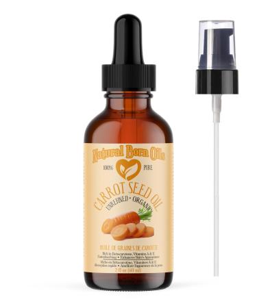 Carrot Seed Oil (Daucus Carota) 60ml Organic Cold-Pressed Rich in Vitamins A & E Ideal for Skin Rejuvenation Hair Luster Natural Born Oils. 60 ml (Pack of 1)