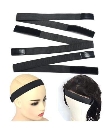 BLUPLE 3 PCS Adjustable Elastic Band for Wigs Edges Lace Melting Bands Edge laying Bands Elastic Wig Bands with Velcr  Thick Comfortable Durable (3 PCS  Black) 3 PCS Black