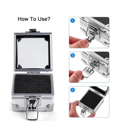 Aluminium Nail Drill Bit Holder Storage Box - 25 Holes Nail Drill Bit Stand Display Case - Nail Bits Organizer Container for Nail Art - Silver - Buy Online on GoSupps.com