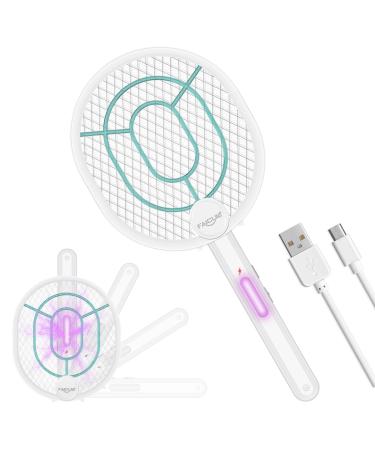 Faicuk Foldable Bug Zapper Racket 2 in 1 Rechargeable Electric Fly Swatter Racket 1Pack Foldable