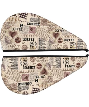 Hair Towel Wrap - Quick Drying Hair Turban with Button | Abstract Coffee Pattern - Premium Hair Drying Towel - Buy Online on GoSupps.com