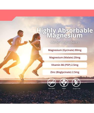 TRUE PROTOCOLS - Magnesium Balance - Magnesium Glycinate & Malate Chelates (100 mg) w/Vitamin B6 (2.5 mg) & Zinc (2.5 mg) - 240 Non-laxative & High Absorption Vegan Capsules - Bioavailable Caps For Optimal Muscle Function Stress Relief & Sleep - 100% Non- - Buy Online on GoSupps.com