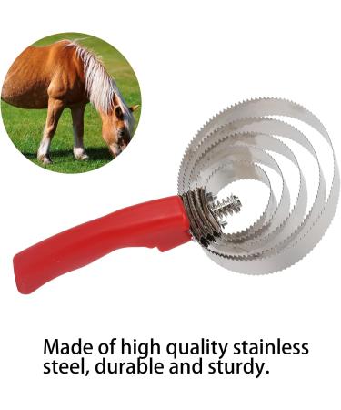 Stainless Steel Horse Curry Comb - Cattle Itching Brush for Horses Sheep & Cows | 5 Rings Horse Care Tool - Buy Online on GoSupps.com
