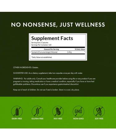 Swanson Full Spectrum Turmeric (Curcumin) - Joint Health, Digestion, Heart Health & Liver Support Supplement - Curcuma Longa Formula Promoting Memory Support - (240 Capsules) 2 Pack 240 Count (Pack of 2) - Buy Online on GoSupps.com