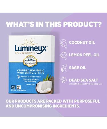 Lumineux Teeth Whitening Strips - 21 Dentist-Formulated Treatments, Non-Toxic & Sensitivity-Free, Whiter Teeth in 7 Days! - Buy Online on GoSupps.com