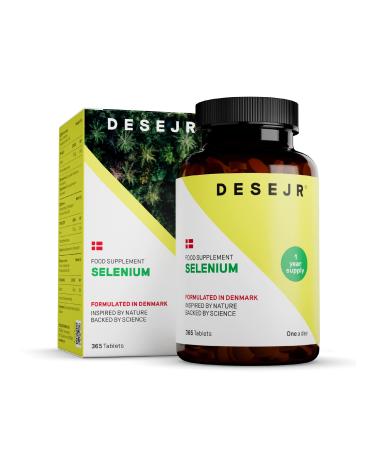 DESEJR Selenium 365 Tablets (1 Year) - 200mcg Bioactive Selenomethionine & Sodium Selenite - Made in Germany Laboratory-Tested GMO-Free Vegan - 1 Tablet/Day