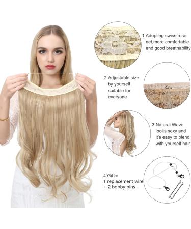 SARLA 18 Inch Invisible Adjustable Wire Hair Extension - Curly Wavy Synthetic Hairpiece for Women - Brown to Golden Ombre - Heat Resistant Fiber - Pack of 1 - Buy Online on GoSupps.com