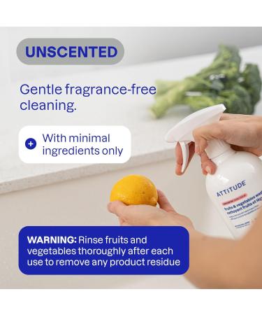 ATTITUDE Fruit & Vegetable Wash Refill Food-Safe Produce Wash Removes Dirt & Residue Vegan & Plant-Based Ingredients Unscented 67.6 Fl Oz (Pack of 4) - Buy Online on GoSupps.com