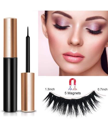 Magnetic Eyelashes and Eyeliner Kit Cuttable Strong Magnetism 3D Waterproof Natural Look Reusable False Lashes with Tweezer Easy to Wear (3 Pairs) - Buy Online on GoSupps.com