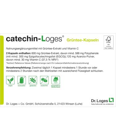 Buy Catechin-Loges Green Tea Capsules - 120 Count | Dietary Supplement with Green Tea Extract & Vitamin C - International Shipping Available - Buy Online on GoSupps.com
