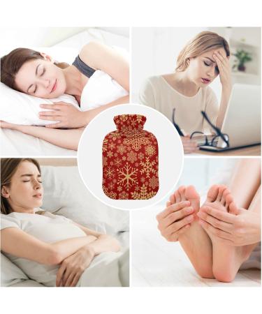 Golden Snowflakes Christmas Hot Water Bottle & Cover - Soft Warm 2L for Winter Comfort - Buy Online on GoSupps.com