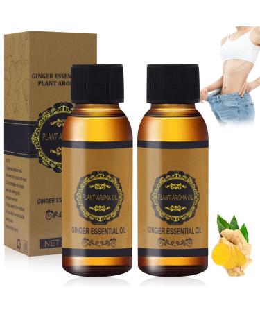 Abdominal drainage ginger oil slimming stomach of ginger oil lymphatic drainage ginger oil decreasing massage oil for the abdomen suitable for massage therapy lymphatic drainage for weight reduction (30ml*2)