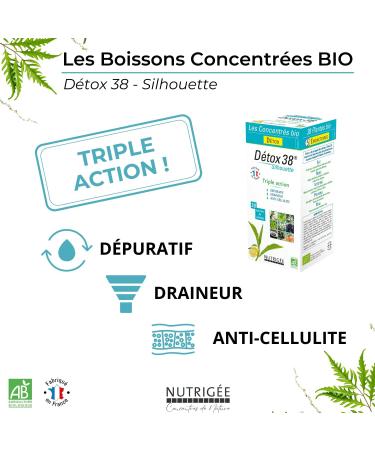 NUTRIG E - D tox 38 - Organic Concentrated Drink - Triple Action - Purifies Drains & Eliminates - Eliminates Toxins - 38 Plant Extracts - 2 x 10ml /Day - 300 ml - 15 Day Program - Made in France - Buy Online on GoSupps.com