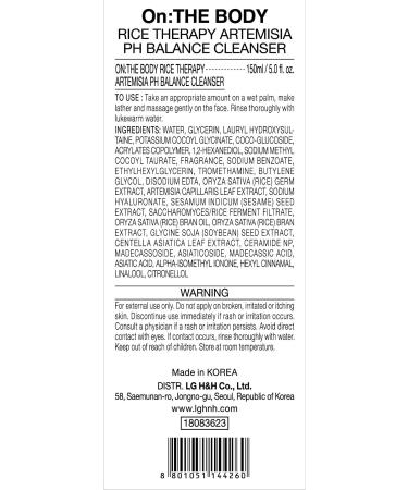 Rice Therapy Artemisia Foam Cleanser 5.1fl oz - Gentle Moisturizing Face Wash for Sensitive Skin | Daily Hydrating Facial Foam for Radiant Smooth Skin - International Shipping Available - Buy Online on GoSupps.com
