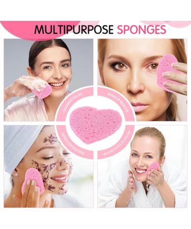55 Pieces Pink Facial Sponges for Estheticians Compressed Heart Face Sponges Natural Reusable Heart Shaped Sponges for Face Cleansing and Exfoliating Heart Sponges for Daily Cleansing Makeup Removal - Buy Online on GoSupps.com