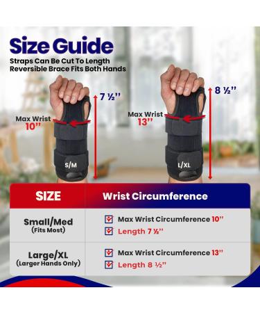 Wrist Brace for Carpal Tunnel Relief - Reversible Hand Splint for Left or Right Hand Support - Forearm Brace with Wrist Compression for Arthritis & Tendonitis - Small/Medium Size - Pack of 1 - Buy Online on GoSupps.com