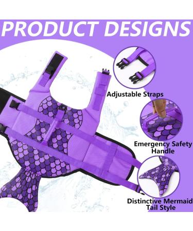 Emust Dog Vest for Swimming & Boating - High Buoyancy Ripstop Life Jacket for Small & Medium Breeds - Purple Mermaid (M) - Buy Online on GoSupps.com