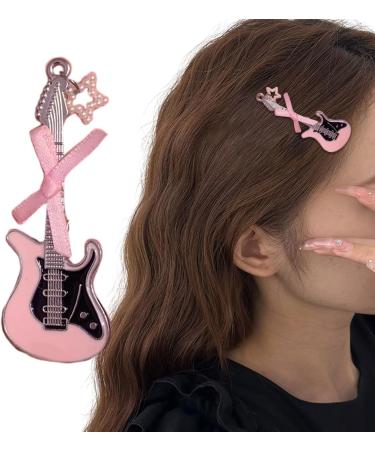 Muloo Sweet Cool Guitar Star Charm Hair Clips for Women Cute Harajuku Pentagrams Bowknot Hairpin Barrettes Hair Accessories - Buy Online on GoSupps.com