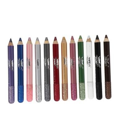Balacoo 12pcs Pearlescent Eyeshadow Pencil Eyeliner Brush Shine Girl