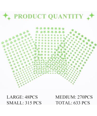 Glow in The Dark Stars Decals 633 Pcs - Luminous Dot 3D Starry Stickers for Ceiling and Wall Decor - Kids Bedroom Green - Buy Online on GoSupps.com