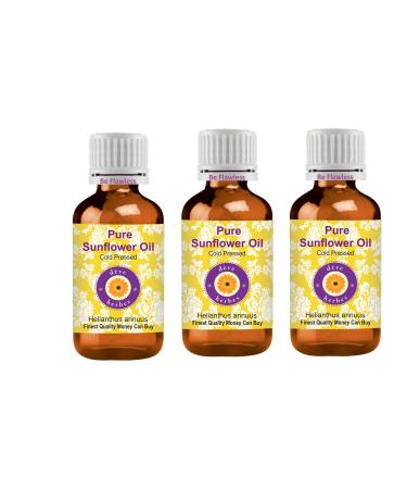 Deve Herbes Pure Sunflower Oil Helianthus annuus 100 Natural Therapeutic Grade Cold Pressed for Personal Care Pack of Five 100ml X 5 16 oz