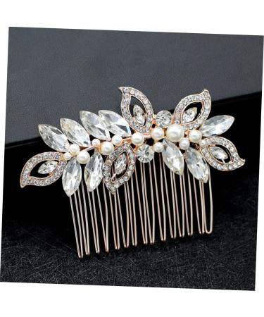 Housoutil Hair Comb for Women Rhinestone Bridal Comb Wedding Hair Accessory Hair Combs for Gold Hair Pin Gold Hair Comb Rhinestone Hair Comb Gold Headpiece Accessories Bride Rose - Buy Online on GoSupps.com