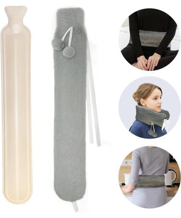 2L Rubber Long Hot Water Bottle with Plush Cover 73cm Wearable Extra Long Bag for Pain Relief - Buy Online on GoSupps.com