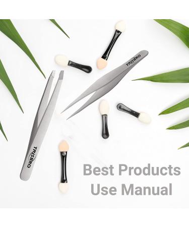 Stainless Steel Professional Tweezers Set - Slant and Pointed Tips for Eyebrows and Facial Hair Removal - Buy Online on GoSupps.com