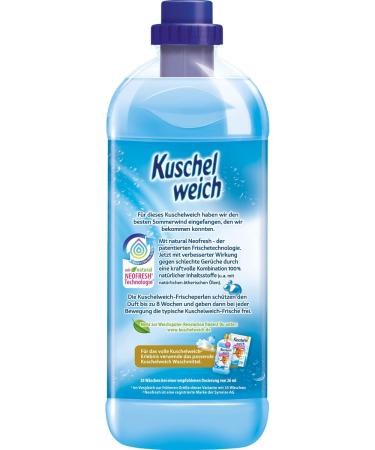 Cuddly Soft Fabric Softener Summer Wind - 1L (38 Washes) | Dermatologically Tested & Microplastic-Free - Buy Online on GoSupps.com