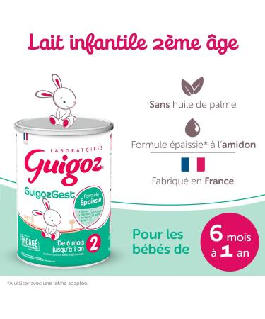 GUIGOZ GUIGOZGest 2 Baby Milk Powder 2nd Age 6 to 12 Months 830 g Box - Buy Online on GoSupps.com