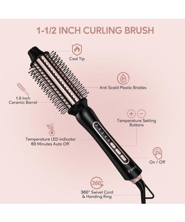 Thermal Brush for Big Bouncy Blowout - 1.5" Heated Round Brush with 5 Temps | Ceramic Curling Wand for Medium & Long Hair - Dual Voltage for Travel - Buy Online on GoSupps.com