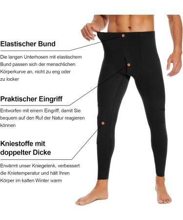 Buy Simiya Men's Extra Warm Thermal Long Underpants | Thermo Leggings for Winter | Black - Buy Online on GoSupps.com