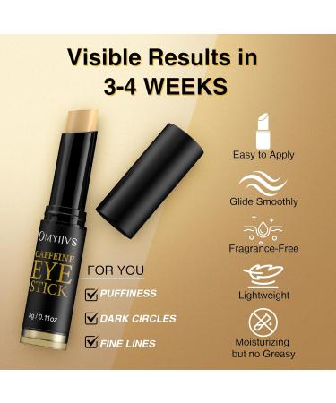 OMYIJVS Caffeine Eye Stick Anti-Aging Eye Cooling Stick Under Eye Cream for Dark Circles Wrinkles Puffiness Bags Reduces Fine Lines - Buy Online on GoSupps.com