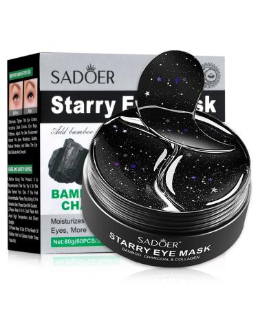 Lustwieta Under Eye Gel Patches - 30 Pairs Green Tea eye patches for adults Collagen Eye Patches forfor Reduce Dark Circles Puffy Eyes Under Eye Bags Removal and Anti Wrinkle Hydrating Skincare black