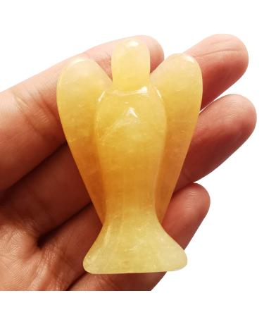 Lovionus89 Of course ice yellow jade guard angel statue hand carved stone healing crystal bag figures decoration 5cm 50mm ice yellow jade
