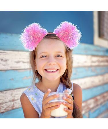 minkissy Pom Pom Headband Pom Pom Head Bopper Pom Party Headband Tinsel Headband Pompom Ball Headband for Women Girls Pink - Buy Online on GoSupps.com