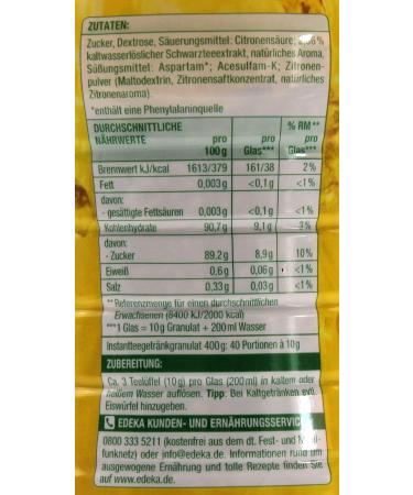  Gut & G nstig Gut & G nstig Hot & Cold Pack of 12 Instant Lemon Tea Granules 12 x 400g - Buy Online on GoSupps.com