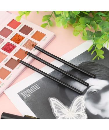 12-Piece Lip Brush Set | Small Flat Concealer & Eyebrow Brushes | Synthetic Fiber Makeup Tools for Eyeshadow & Foundation - Black - Buy Online on GoSupps.com