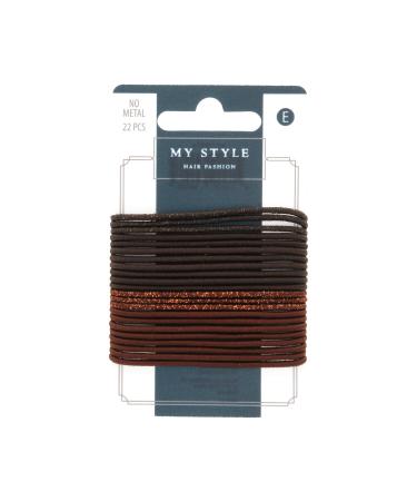 My Style hair ties thin brown 22 pieces