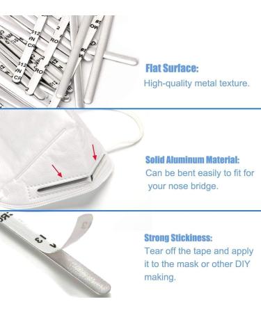 100PCS Aluminum Nose Bridge Strips for Mask DIY Crafts - Adhesive Back Metal Nose Wire Clips 90MM - Buy Online on GoSupps.com