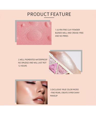  Raxove Powder Blush Palette 4 Colors Waterproof Shiny Shimmer Makeup Palette Face Makeup Palette Shining Natural Face Highlighter for Women and Girls Raxove - Buy Online on GoSupps.com